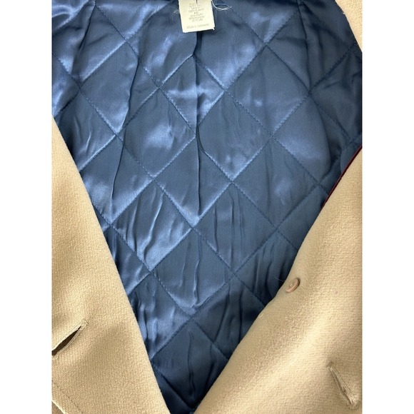 J Crew Wool Blend Double Breasted Peacoat Thinsulate Lining Tan M Neutral Mature - Picture 4 of 7